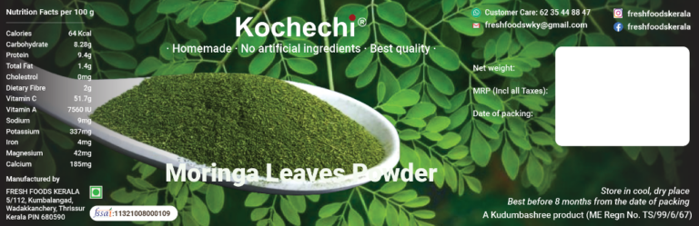 Kochechi Moringa Leaves label
